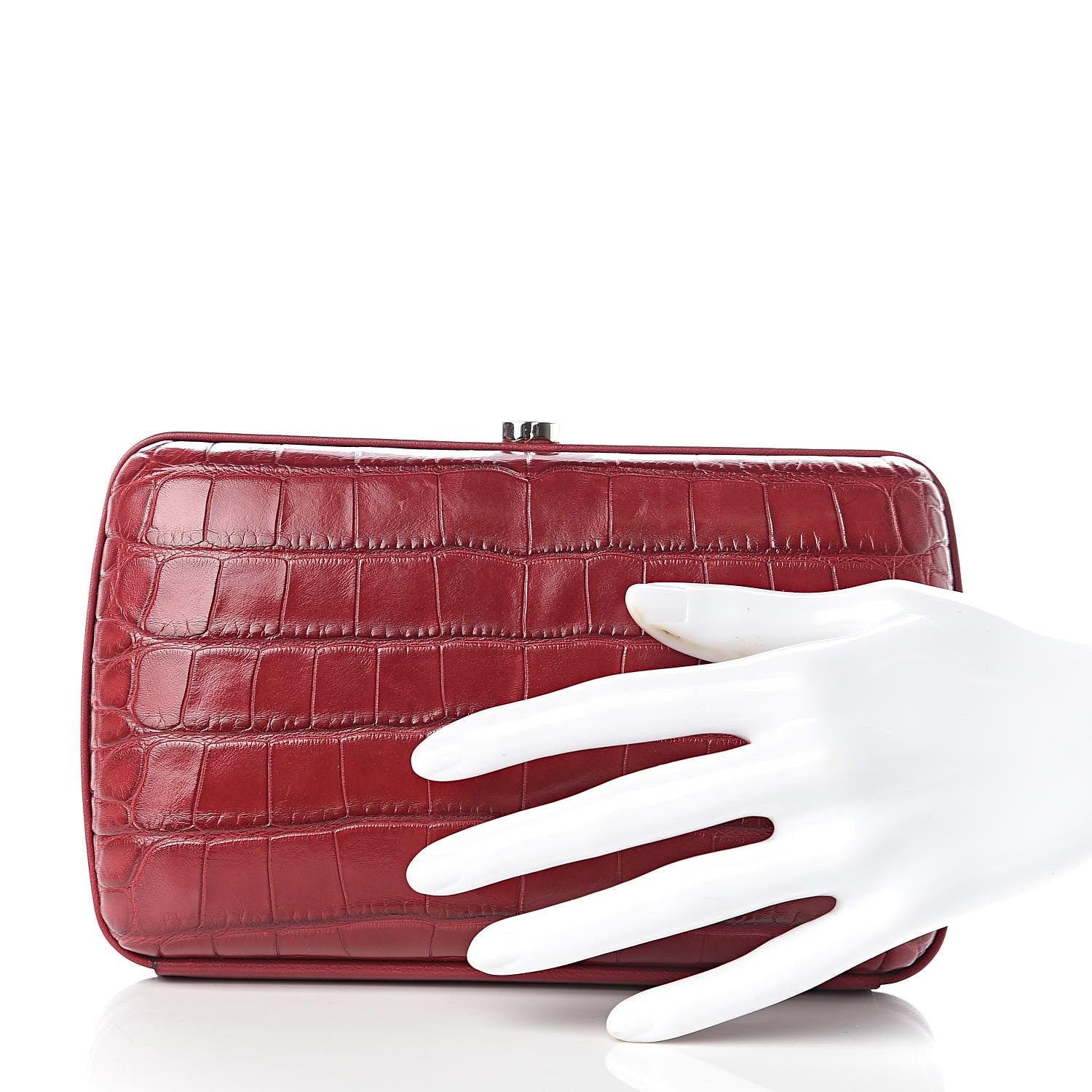 Gucci Crocodile Box Clutch Cherry 2 of 7