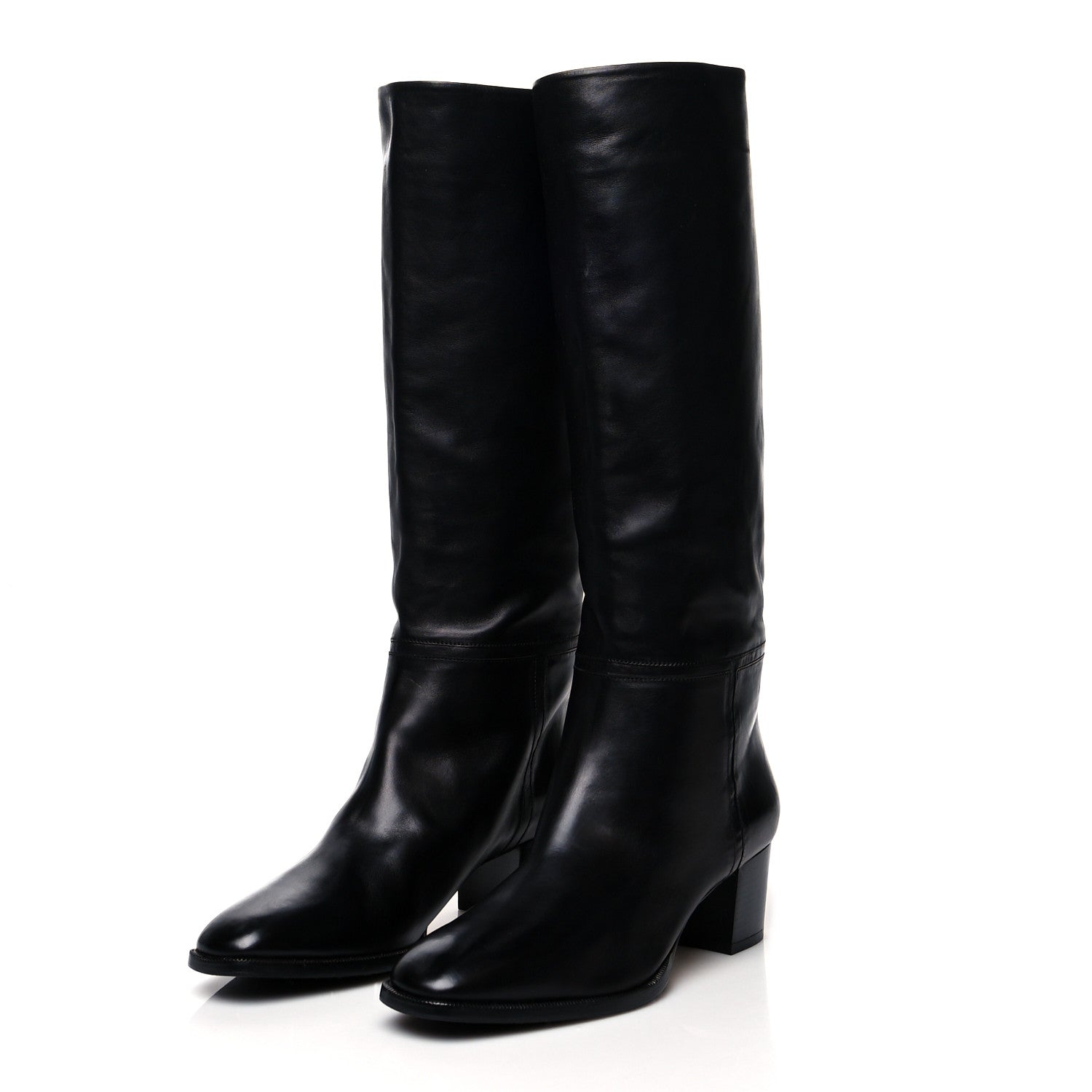 Jimmy Choo Calfskin Knee High Boots 40 Black 3 of 7