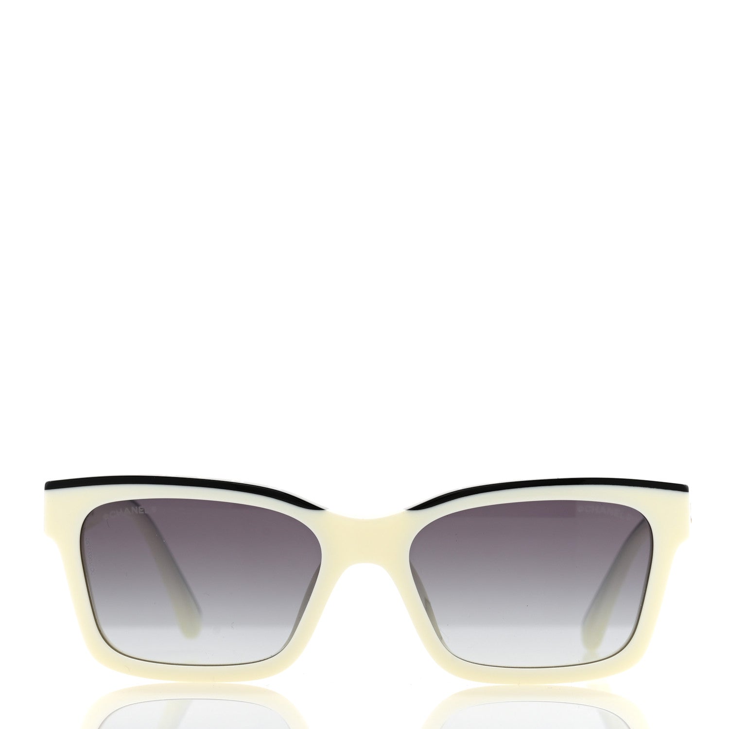 Chanel Acetate Square Sunglasses 5417 White Black 2 of 8