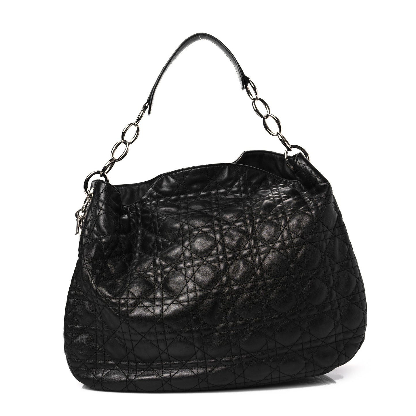 Lambskin Cannage Large Dior Soft Hobo Black