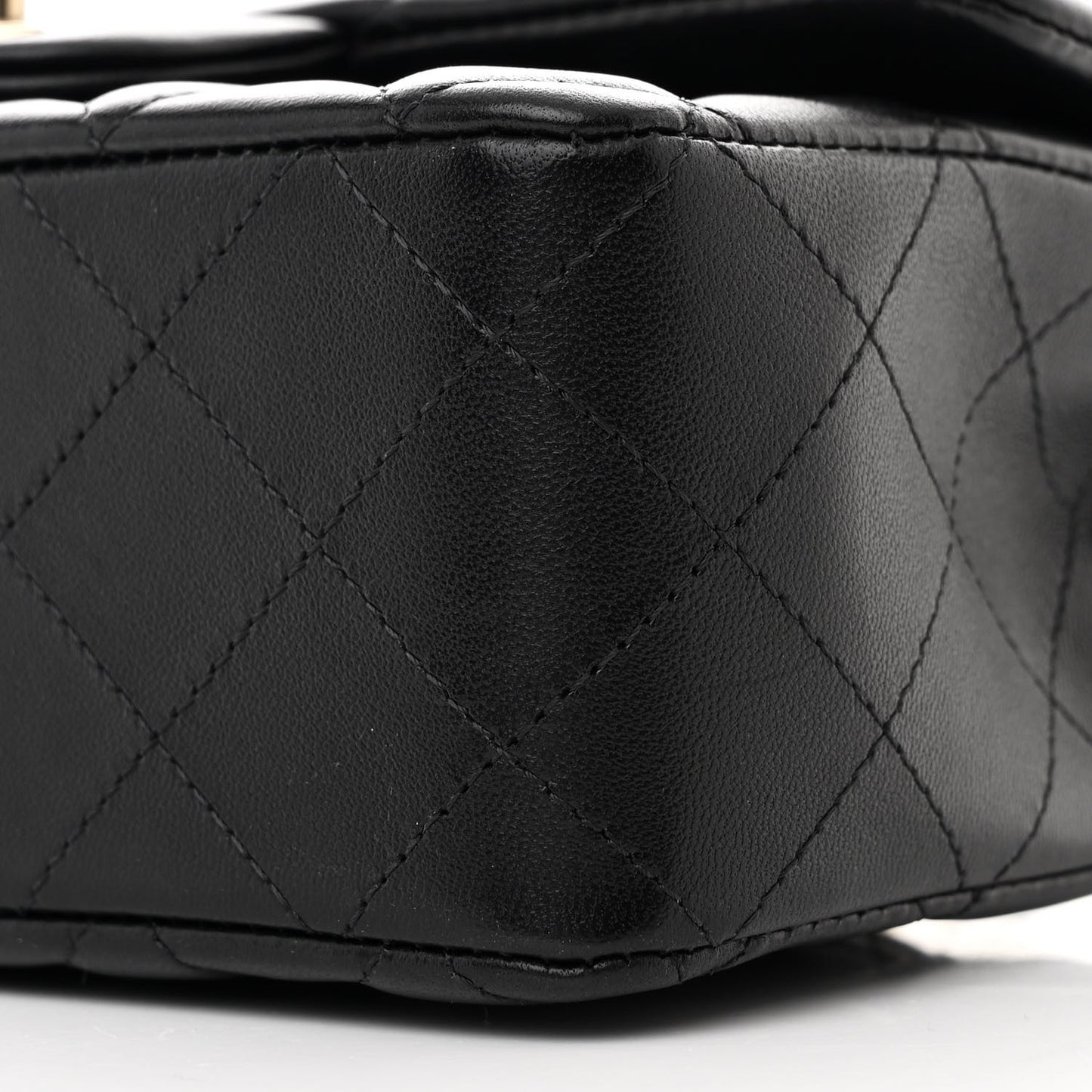 Lambskin Quilted Mini Rectangular Flap Black