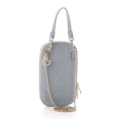 Christian Dior Lambskin Cannage Lady Dior Phone Holder Cloud Blue 2 of 7