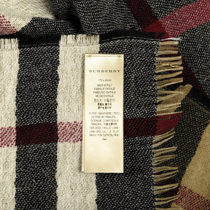 Burberry Wool Giant Check Scarf Black 4 of 4