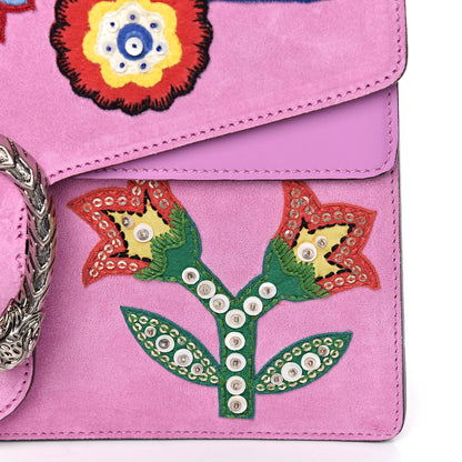 Gucci Suede Cudu Embroidered Medium Dionysus Shoulder Bag Candy Mousse Multicolor 13 of 13