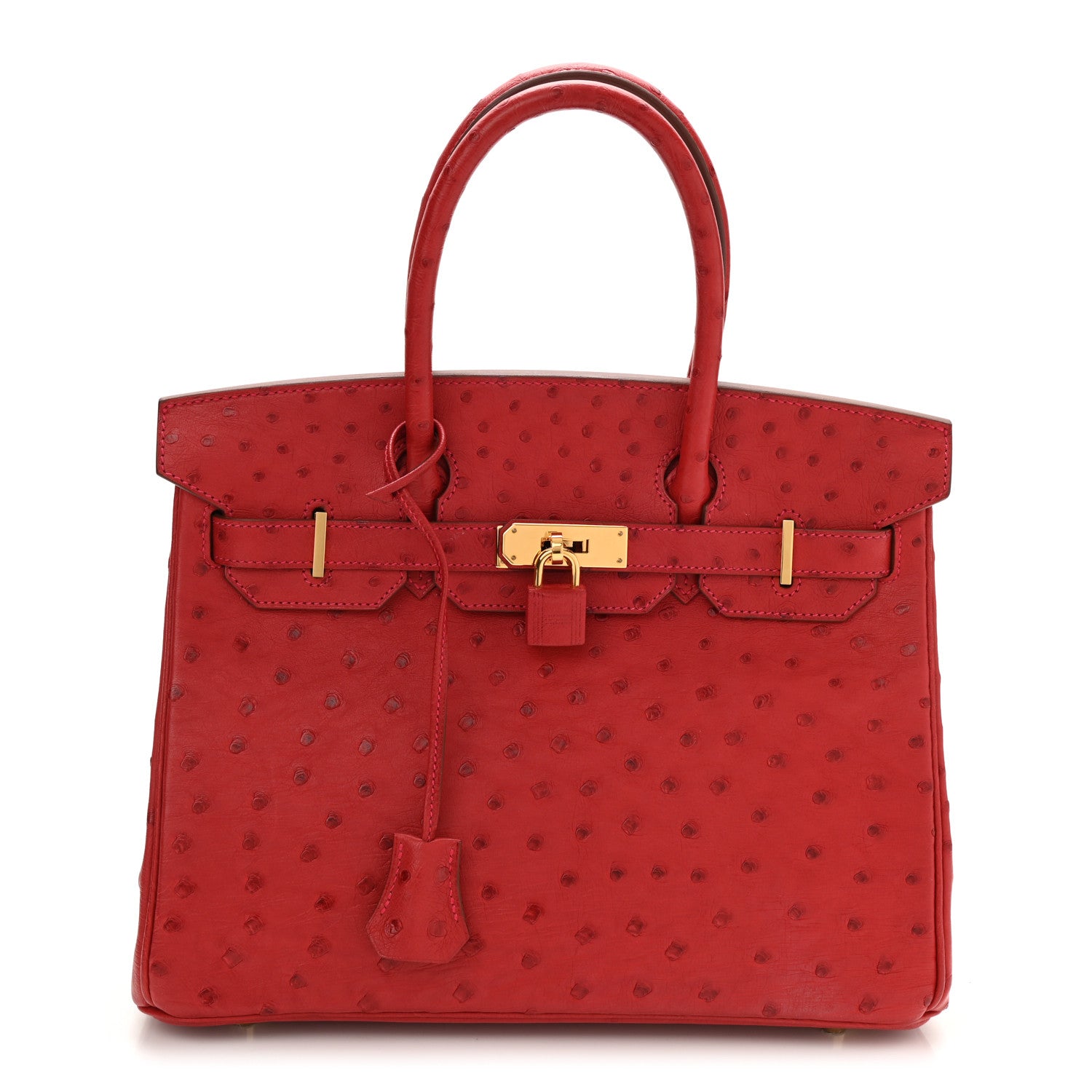 Hermes Ostrich Birkin 30 Rouge Vif 1 of 8