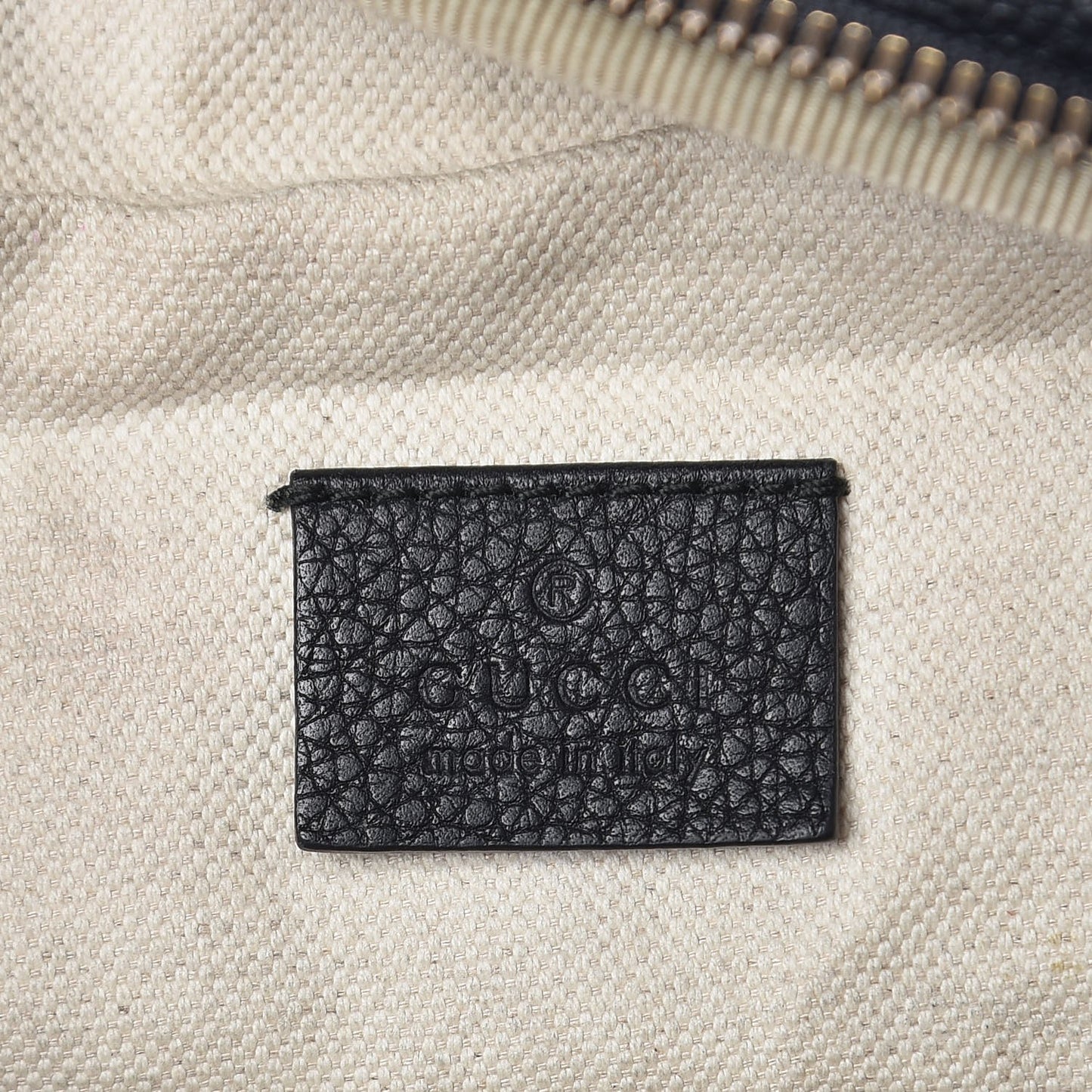 Grained Calfskin Logo Belt Bag Black