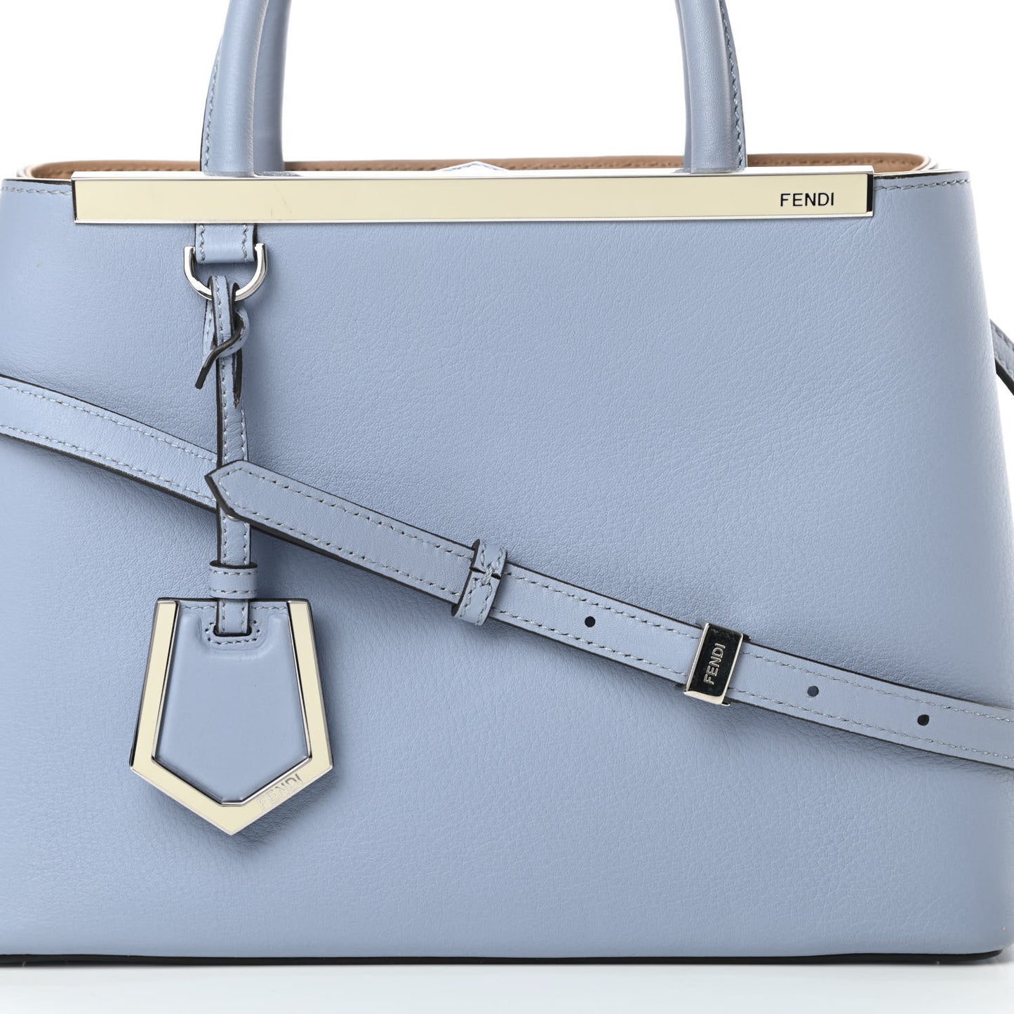 Vitello Dolce Century Petite 2Jours Tote Azzurro Sky Cuoio