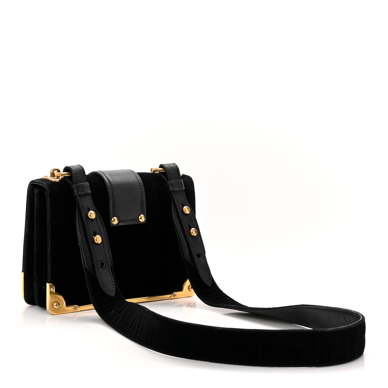 Prada Velvet City Calfskin Cahier Bag Black 3 of 9