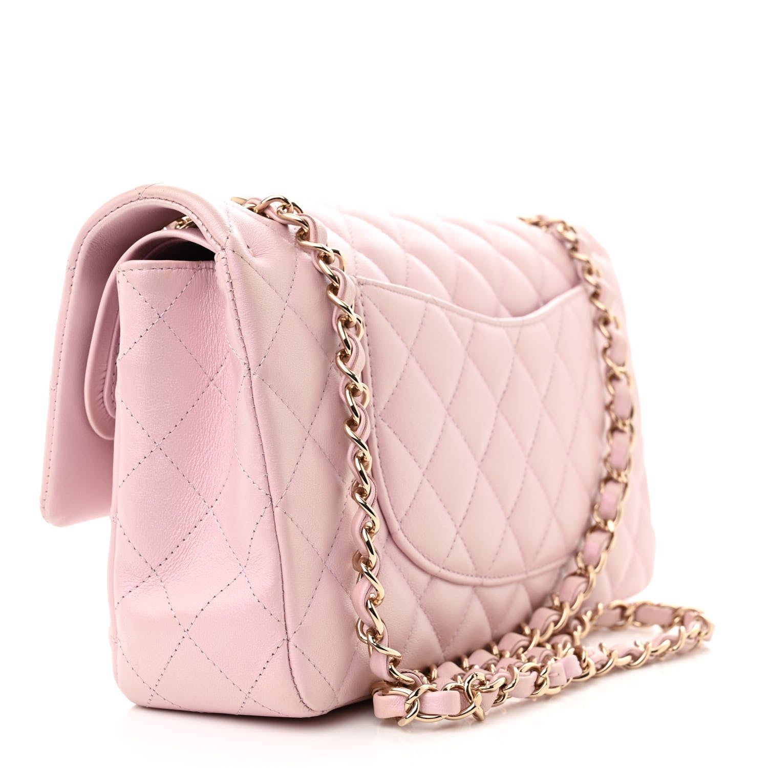Chanel Iridescent Calfskin Quilted Medium Double Flap Light Pink 3 of 11