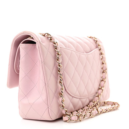Chanel Iridescent Calfskin Quilted Medium Double Flap Light Pink 3 of 11
