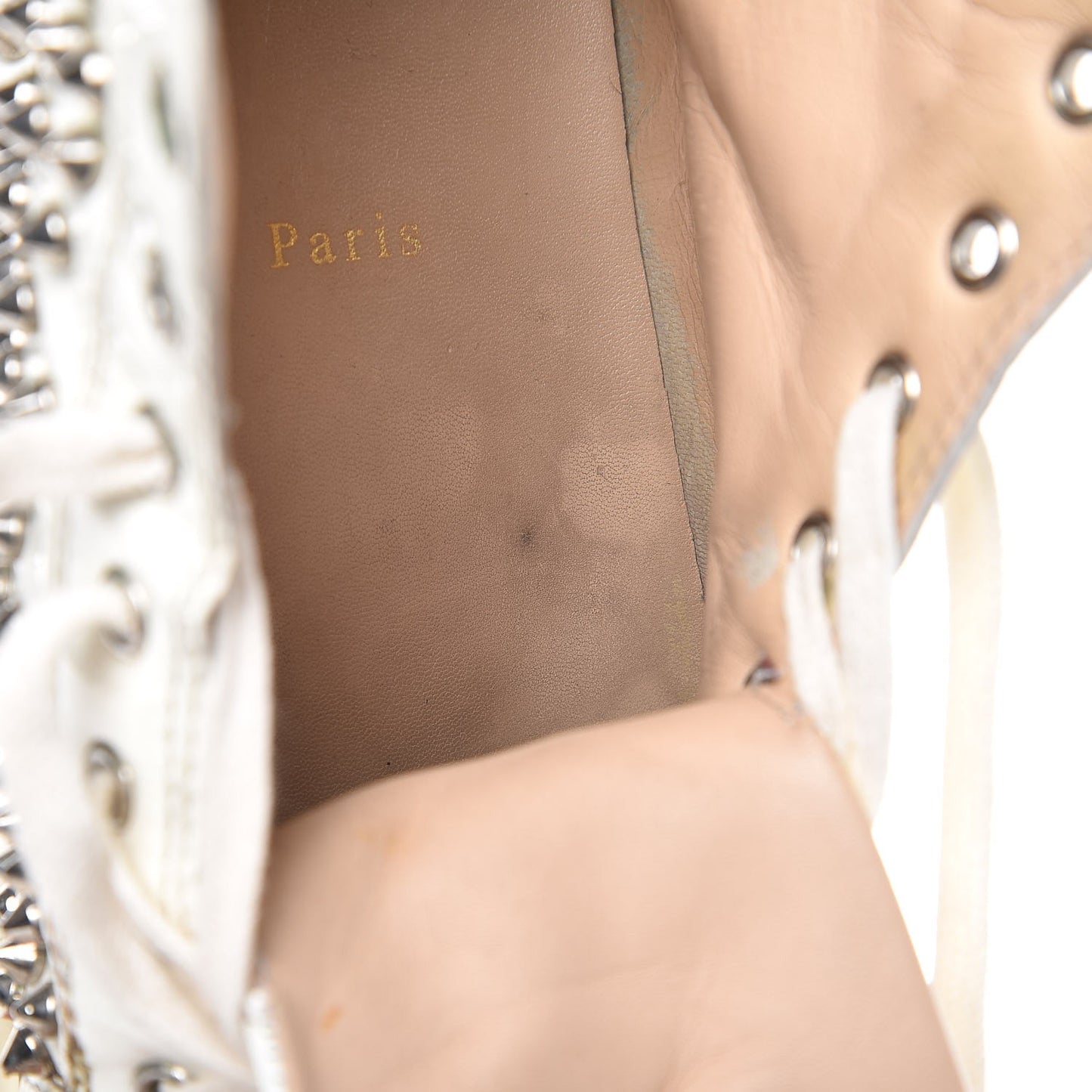 Patent Louis Spikes Flat Sneakers 44 White