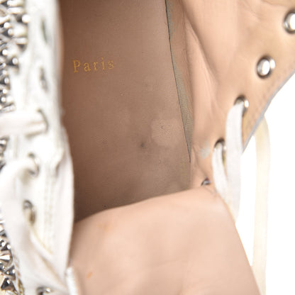 Christian Louboutin Patent Louis Spikes Flat Sneakers 44 White 10 of 16