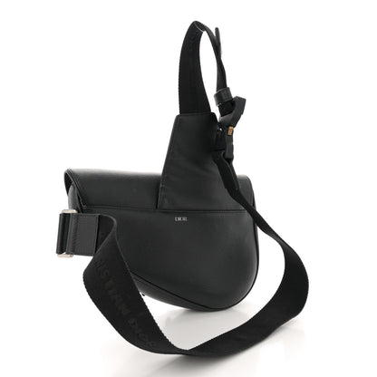 Christian Dior Grained Calfskin Mens Saddle Bag Black 3 of 14