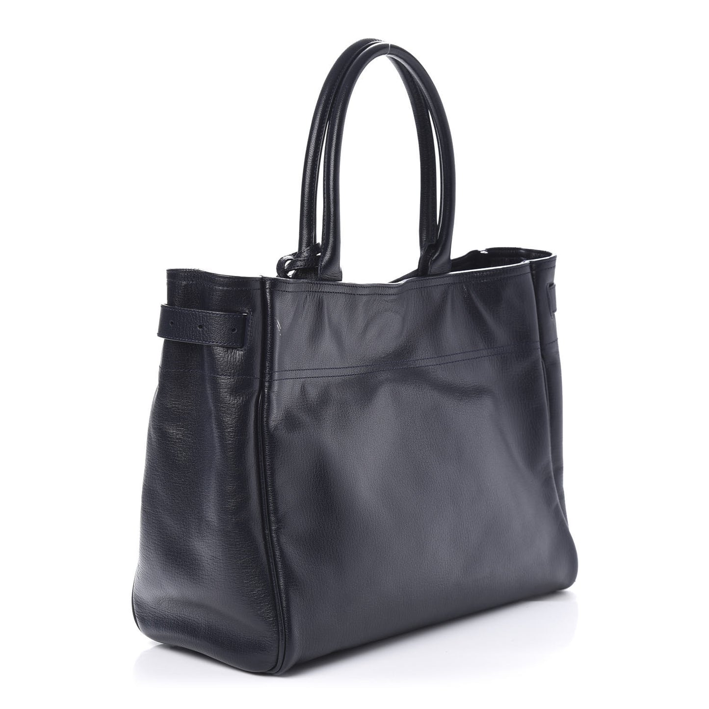 Shiny Goatskin Bayswater Tote Midnight