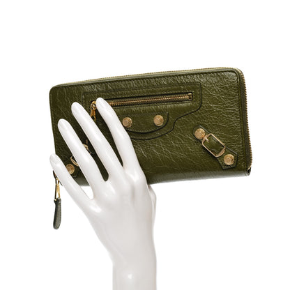 Balenciaga Agneau Giant 12 Gold Hardware Continental Zip Around Wallet Vert Veronese 2 of 8