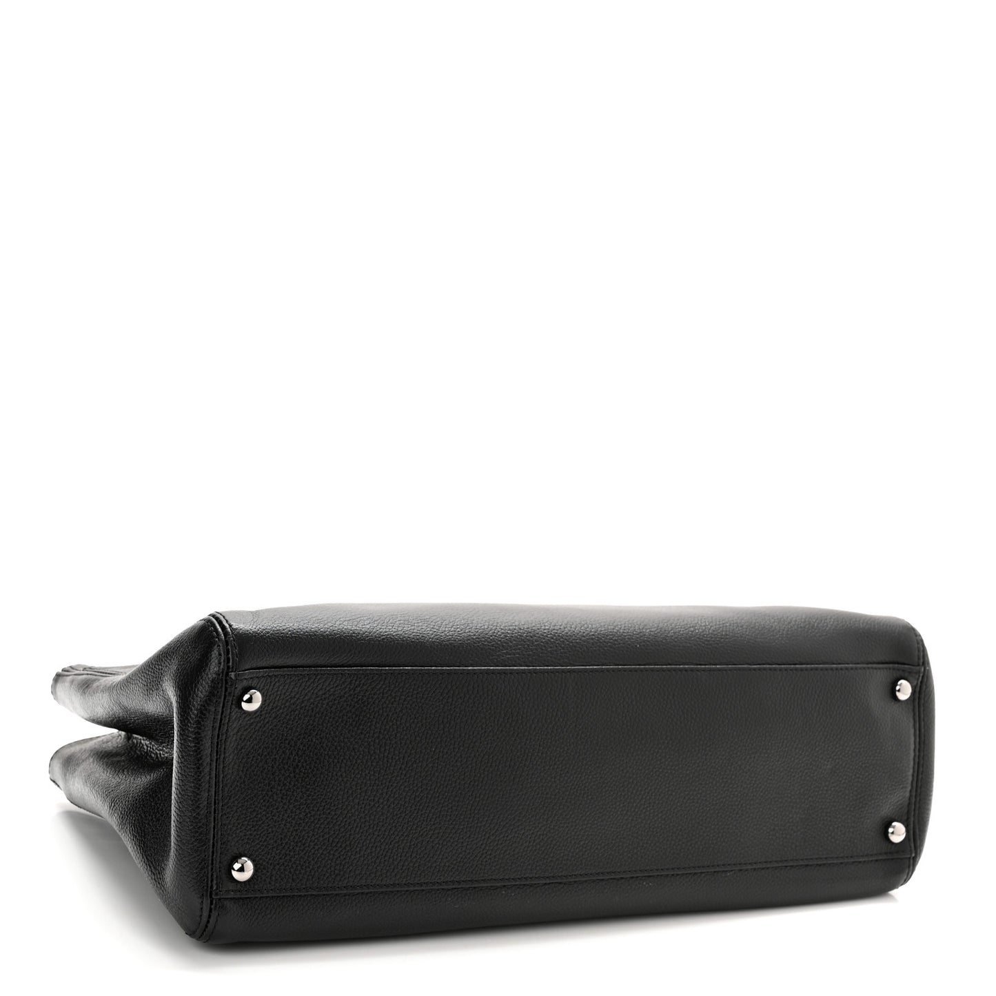 Calfskin Mademoiselle Lock Cerf Executive Shopper Tote Black