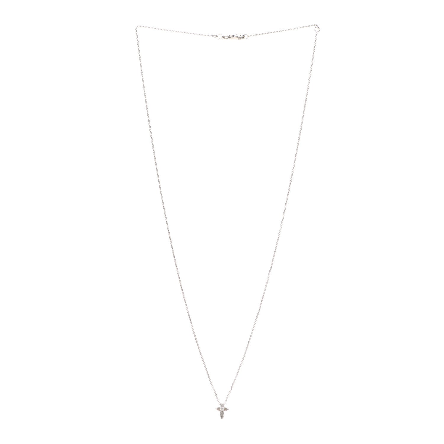 Roberto Coin 18K White Gold Diamond Tiny Treasures Baby Cross Pendant Necklace 3 of 5