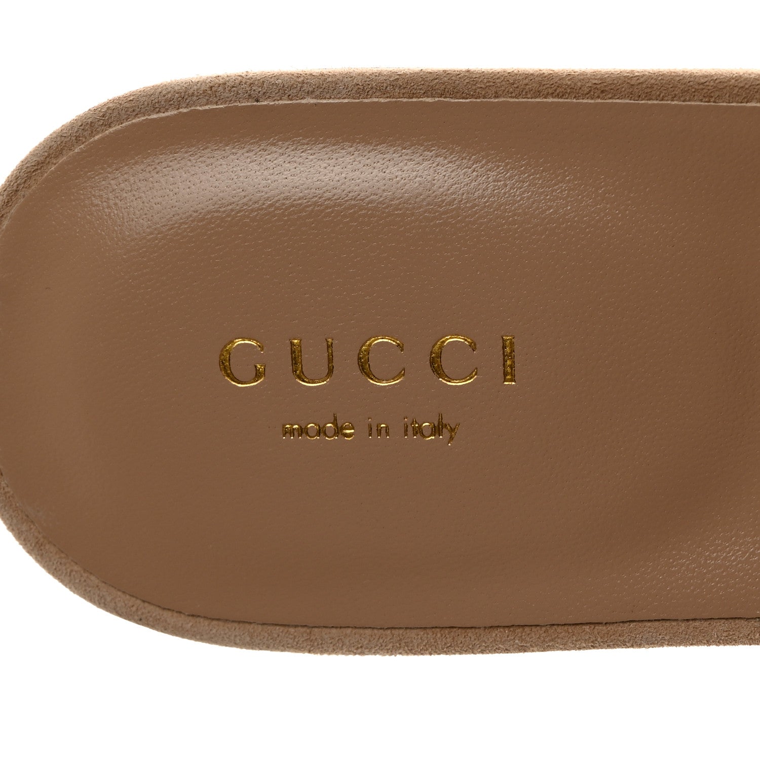 Gucci Kid Scamosciato Interlocking G Cut Out Slide Sandals 38.5 Pale Green 6 of 8
