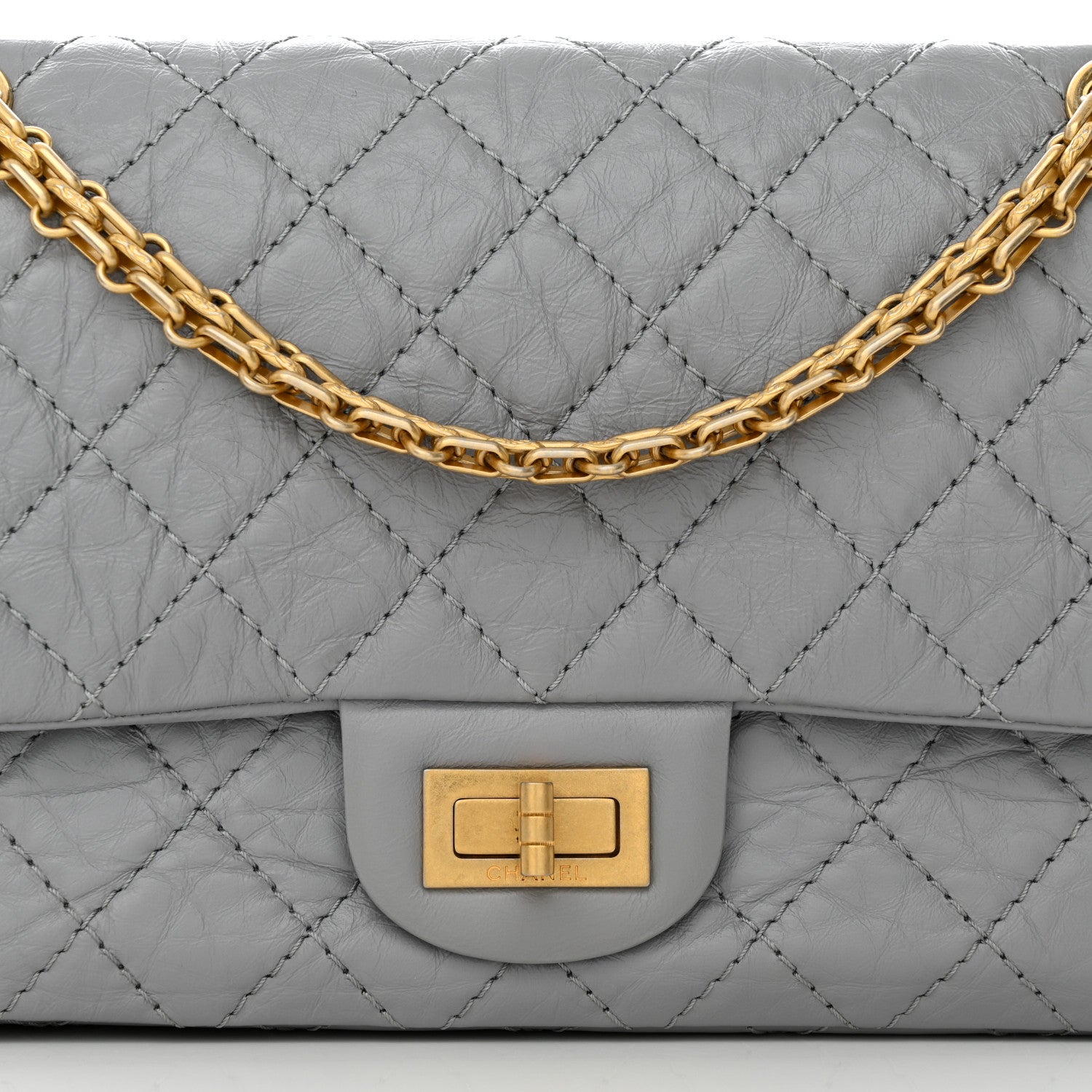 Chanel Aged Calfskin Quilted 2.55 Reissue 225 Flap Grey 8 of 10