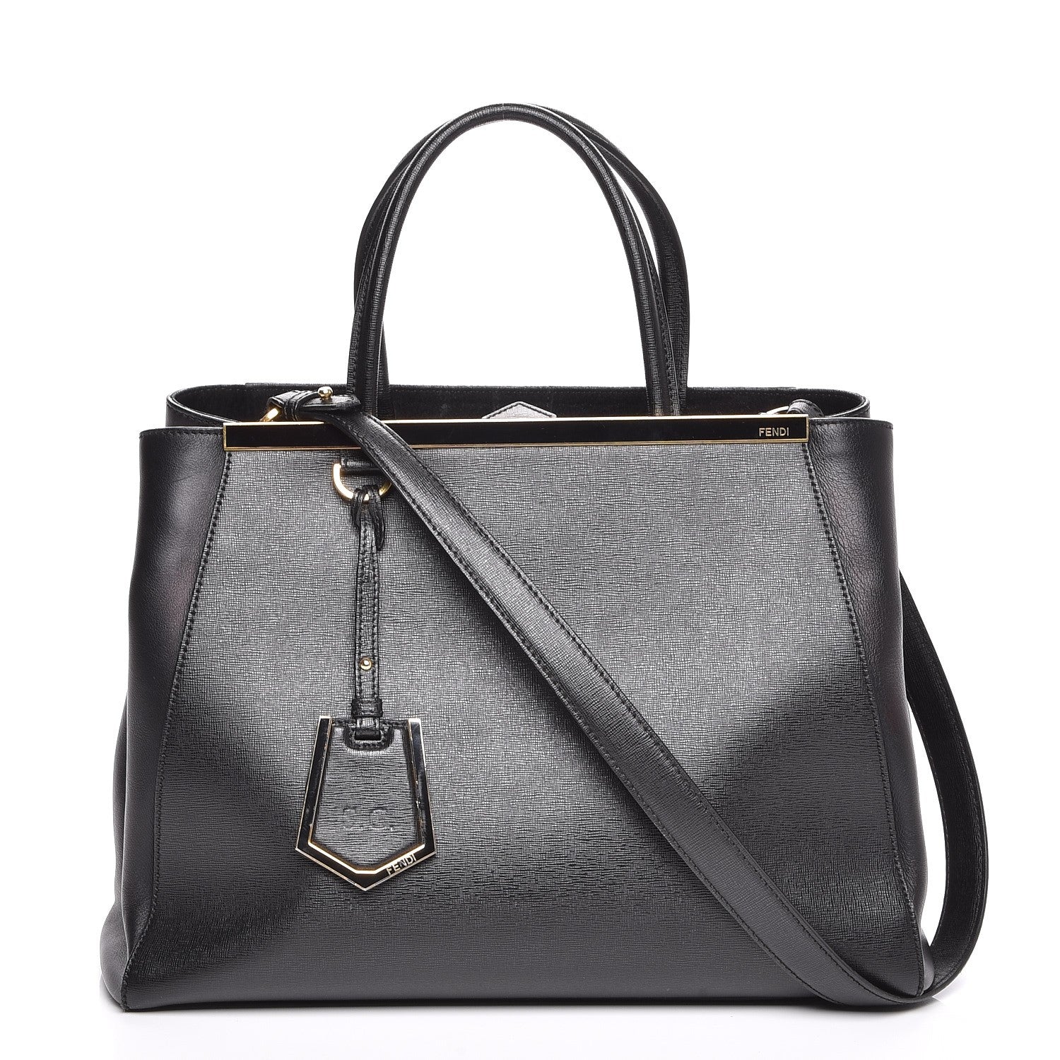 Fendi Vitello Elite Regular 2Jours Tote Black 1 of 11