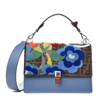 Fendi Vitello Liberty Zucca Velvet Floral Floral Kan I Shoulder Bag Ceruleo Multicolor 1 of 7
