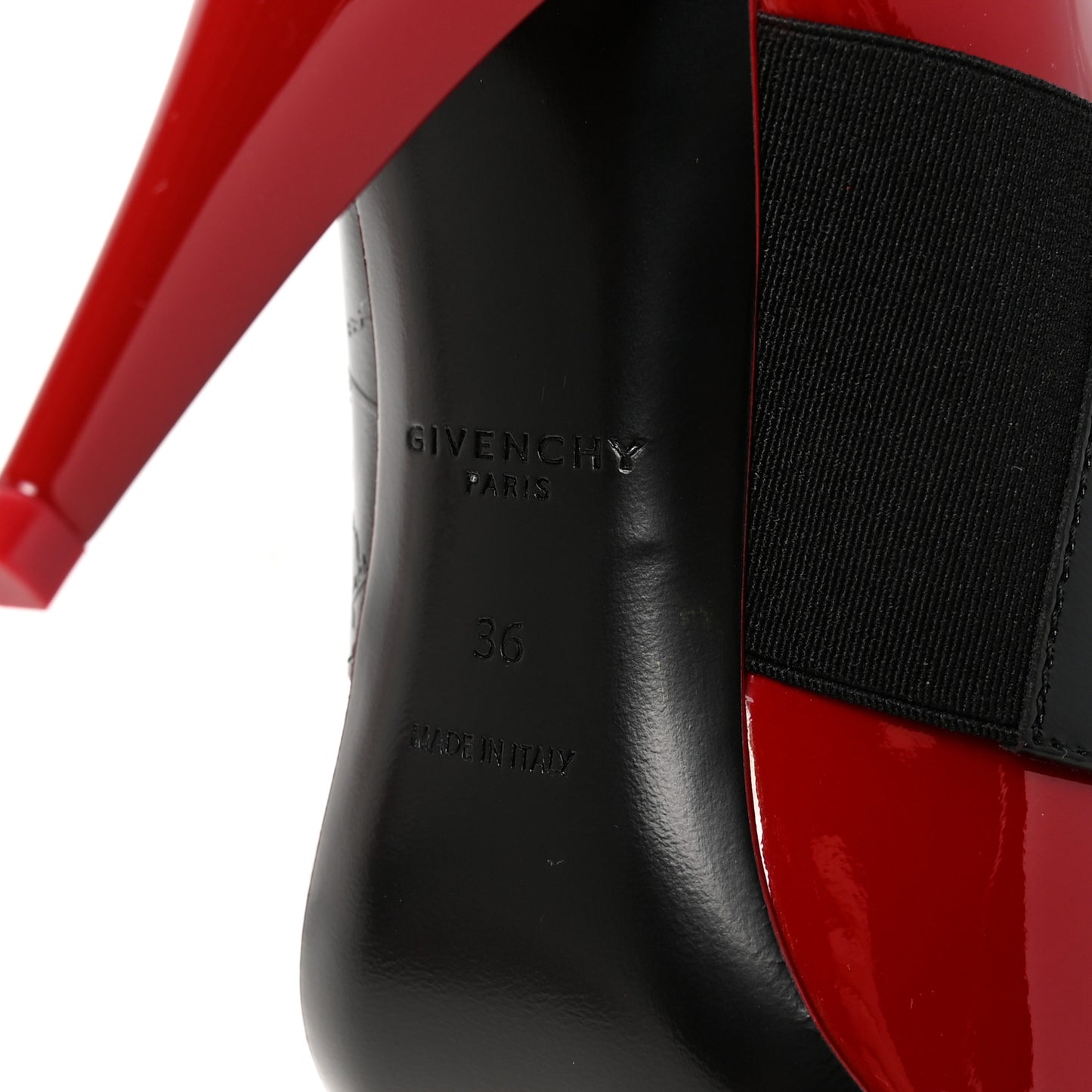 Patent Calfskin Square Pump 36 Deep Red