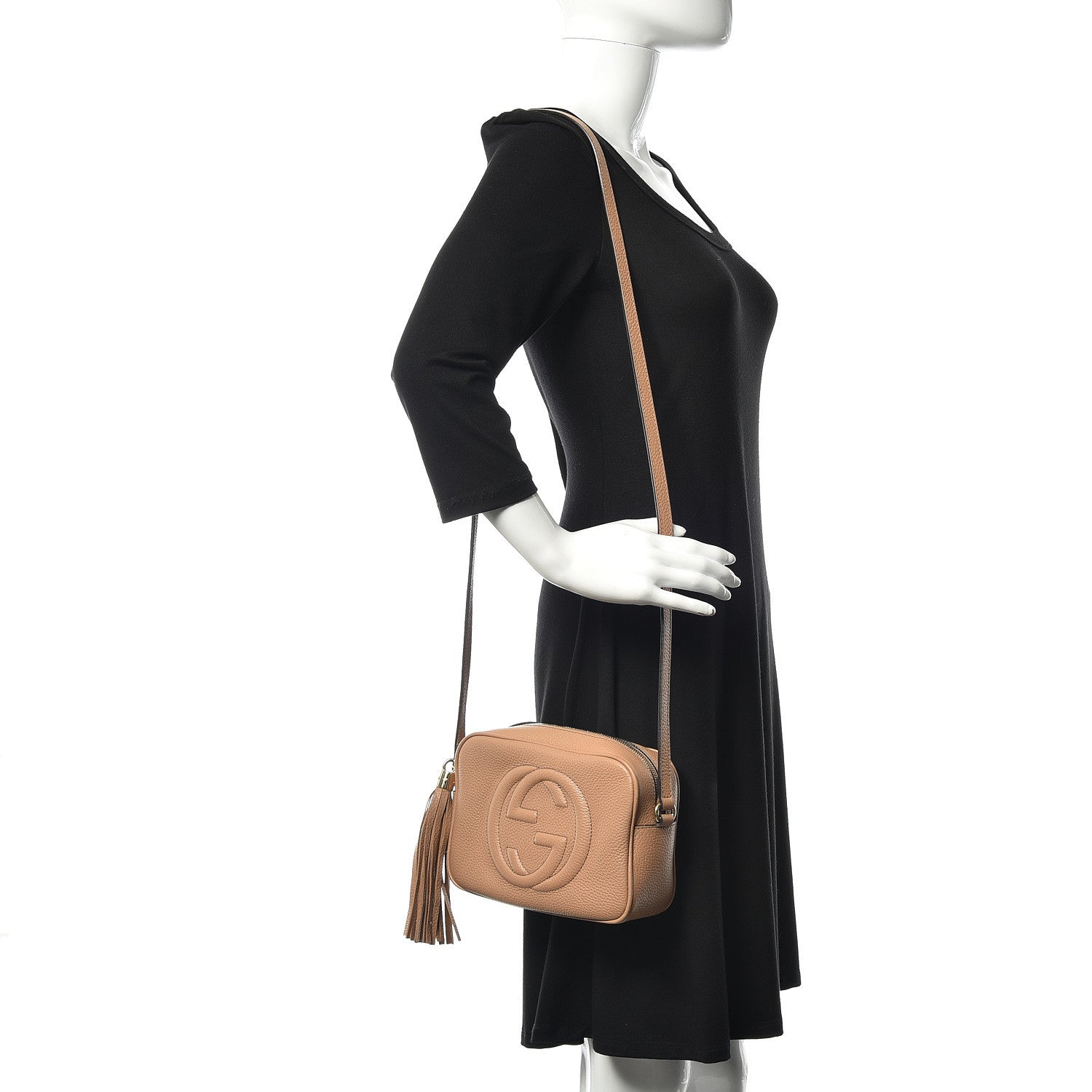 Gucci Pebbled Calfskin Small Soho Disco Bag Rose Beige 2 of 12
