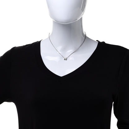 Hermes Lacquered Palladium Mini Pop H Pendant Necklace White 2 of 8