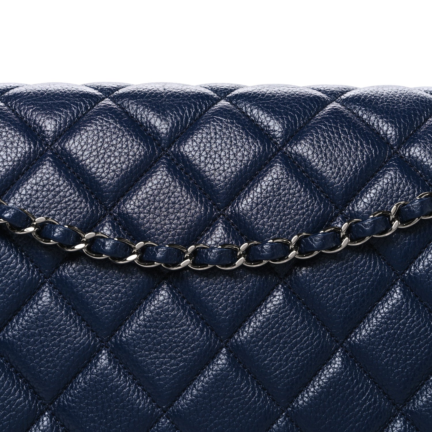 Chanel Metallized Calfskin Quilted XXL Travel Flap Bag Navy 8 of 10