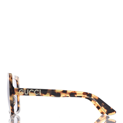 Gucci Square Frame Crystal Sunglasses GG 0418S Tortoiseshell 6 of 14
