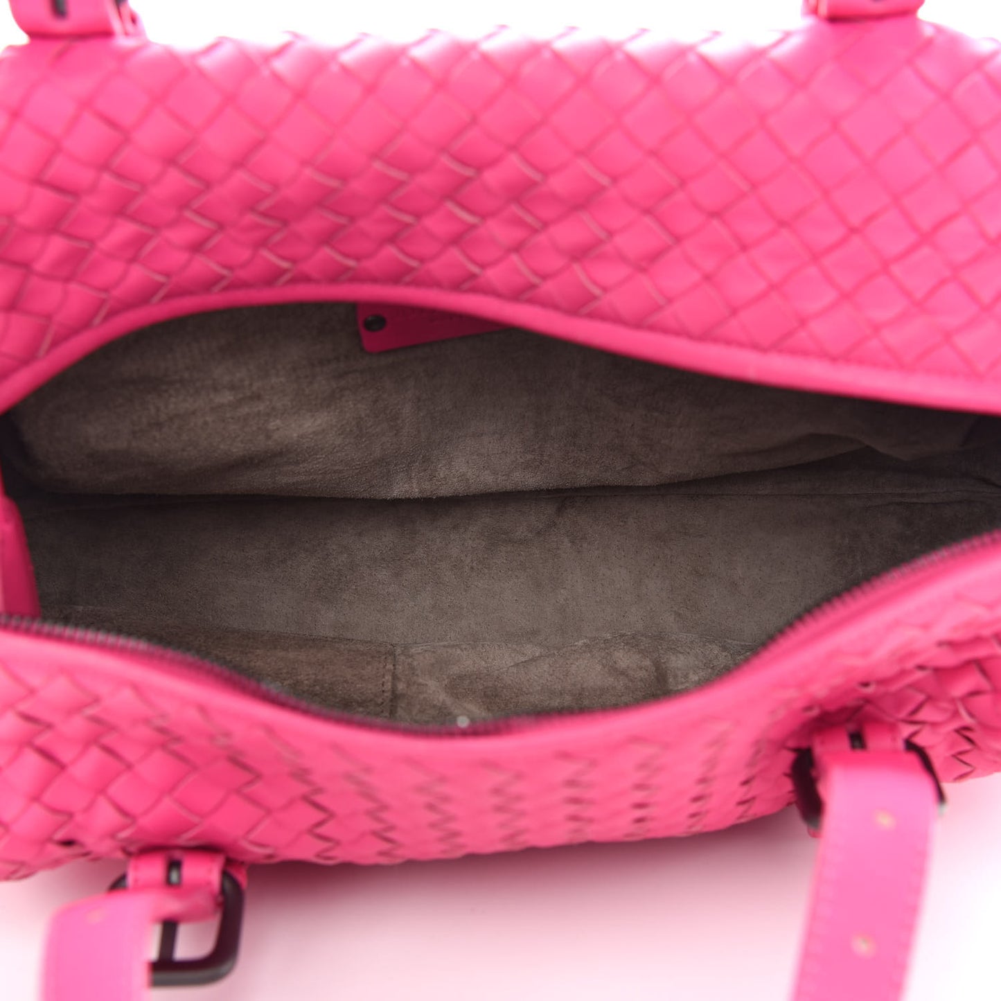 Nappa Intrecciato Montaigne Rings Satchel Fuchsia