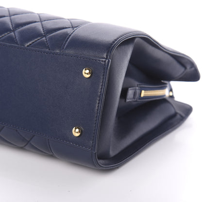 Chanel Sheepskin Quilted Mademoiselle Vintage Shopping Tote Navy 10 of 10