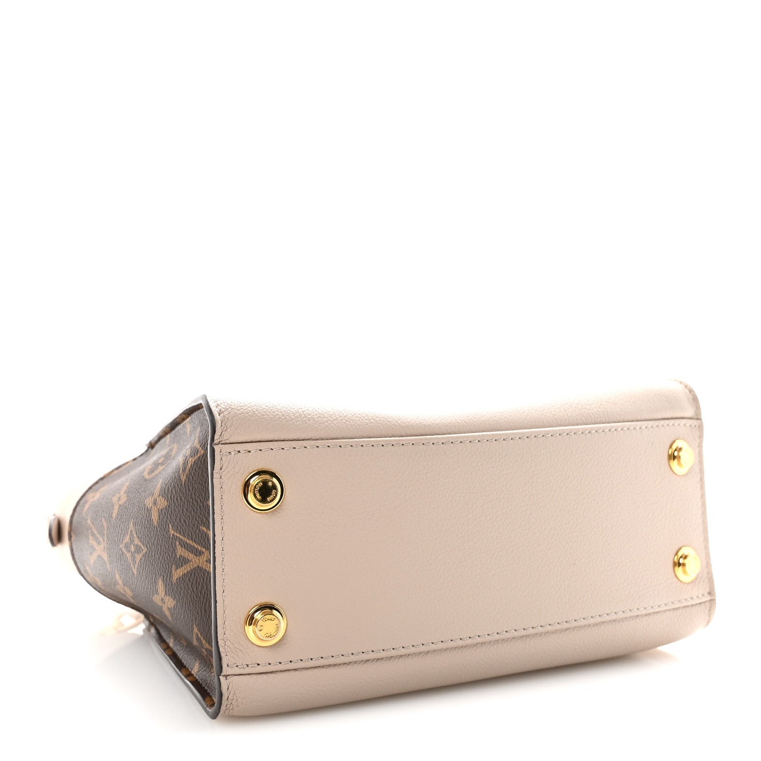 Louis Vuitton Calfskin Monogram On My Side PM Greige 4 of 9