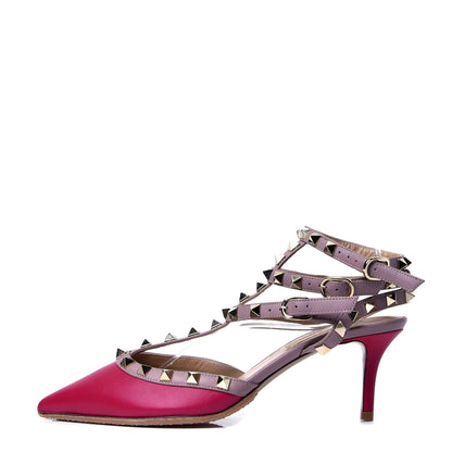 Valentino Garavani Nappa Rockstud Ankle Strap 65mm Pumps 36.5 Scarlet Poudre 1 of 6