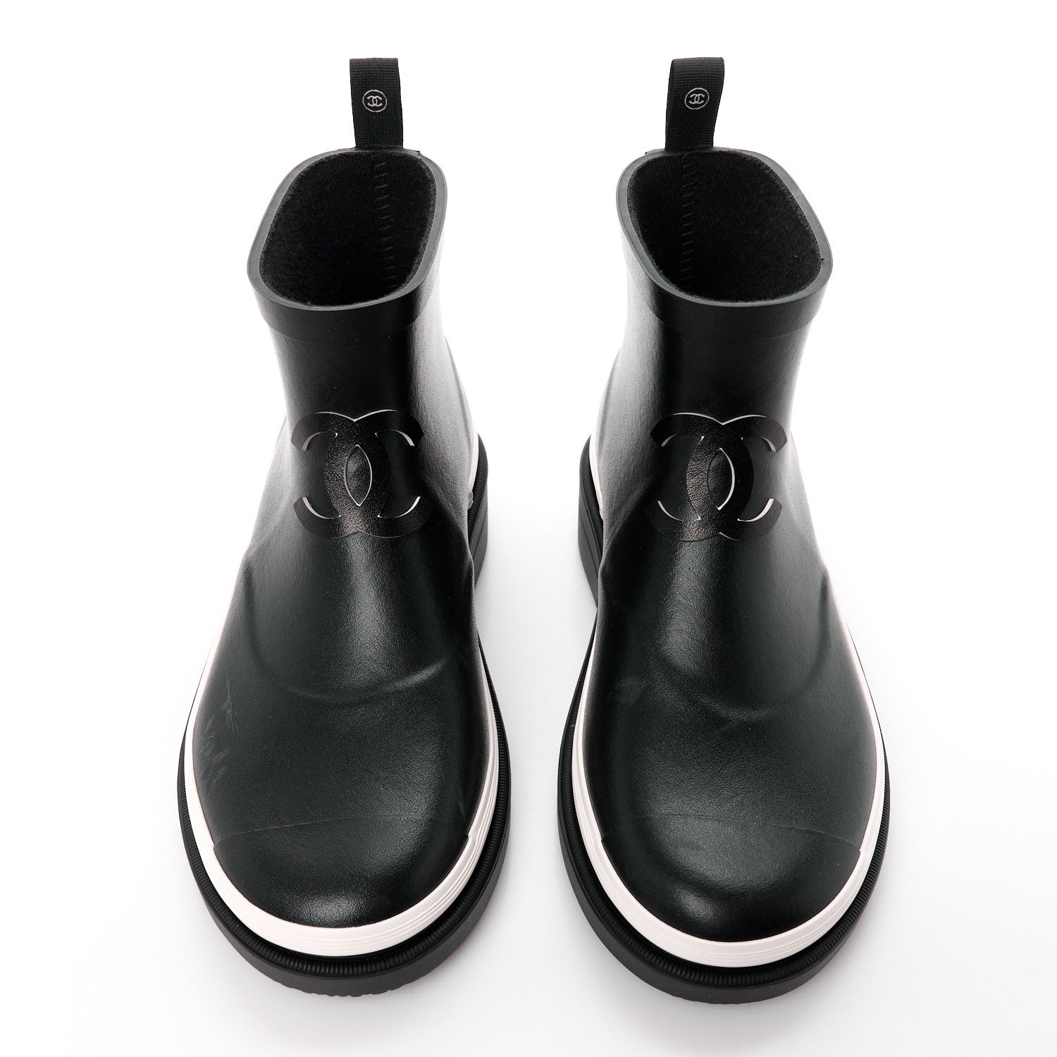 Chanel Rubber CC Short Rain Boots 37 Black 2 of 8