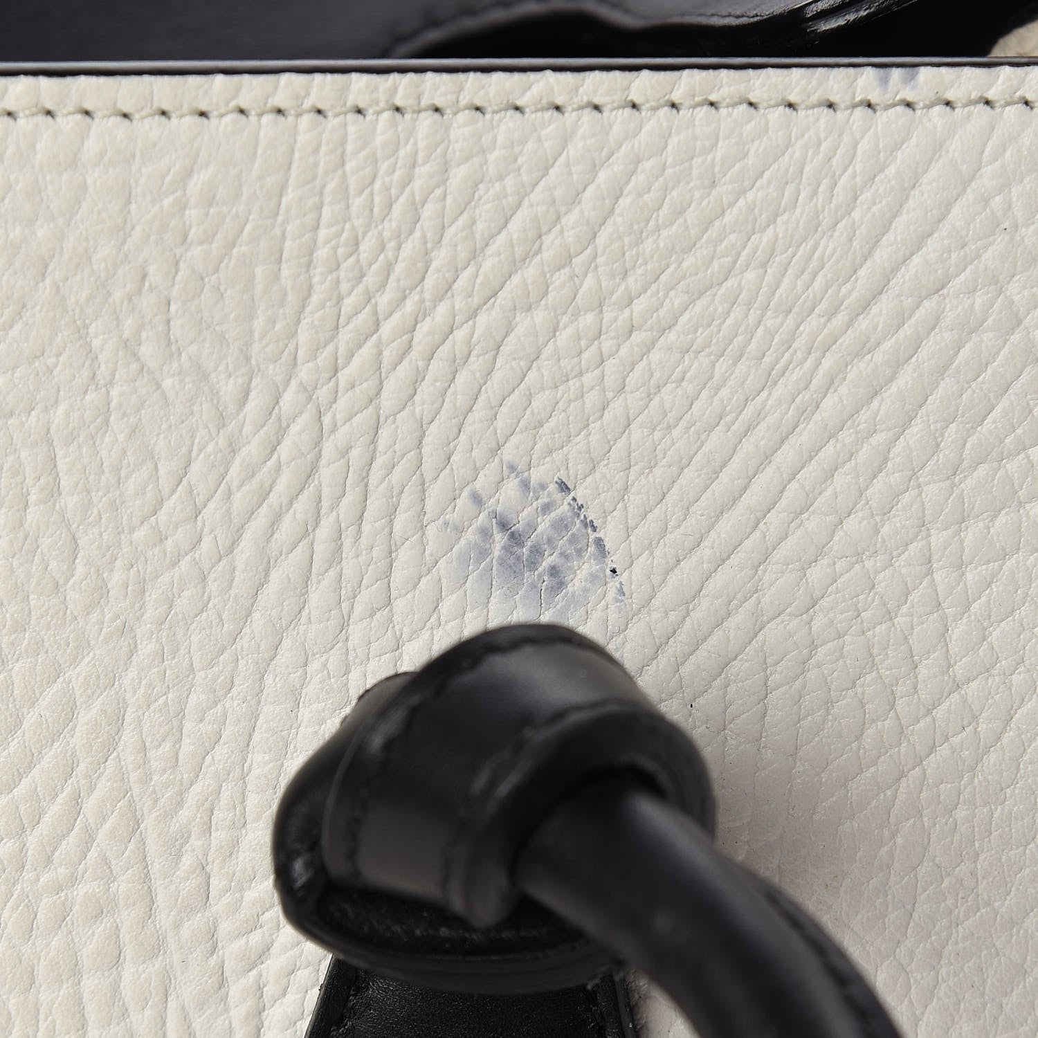 Celine Elephant Calfskin Mini Bi-Color Tie Knot Tote White Black 14 of 21
