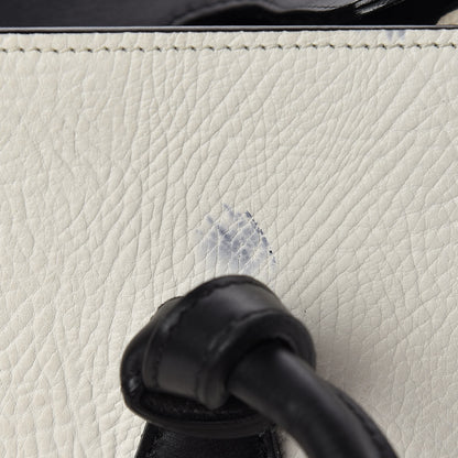 Celine Elephant Calfskin Mini Bi-Color Tie Knot Tote White Black 14 of 21