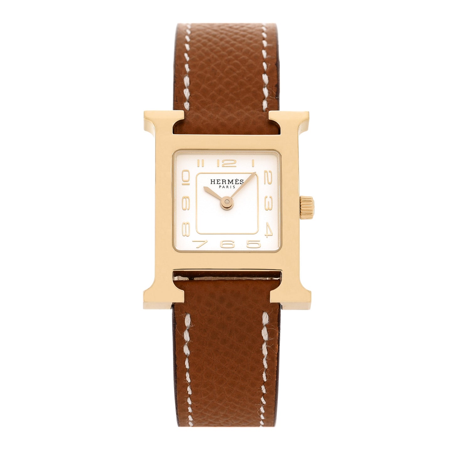 Stainless Steel Epsom 21mm Heure H Hour Quartz Watch Gold