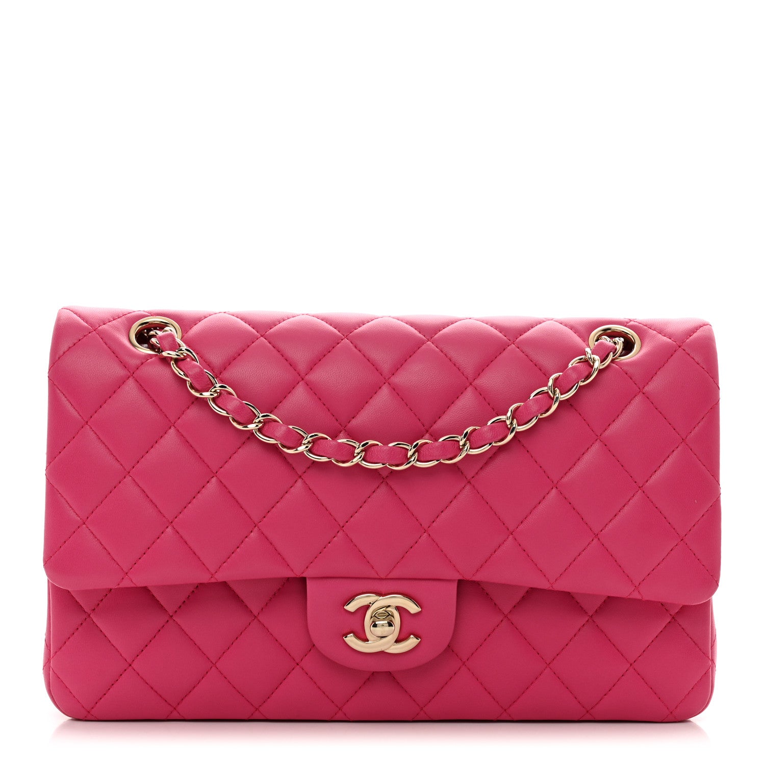 Chanel Lambskin Quilted Medium Double Flap Pink 1 of 10