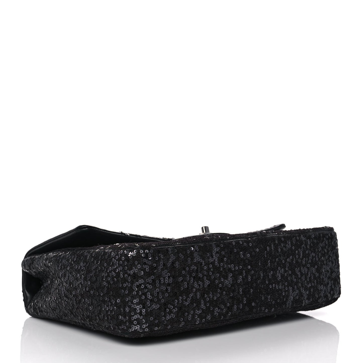 Sequin Lambskin Jumbo Moonlight on Water Flap Black