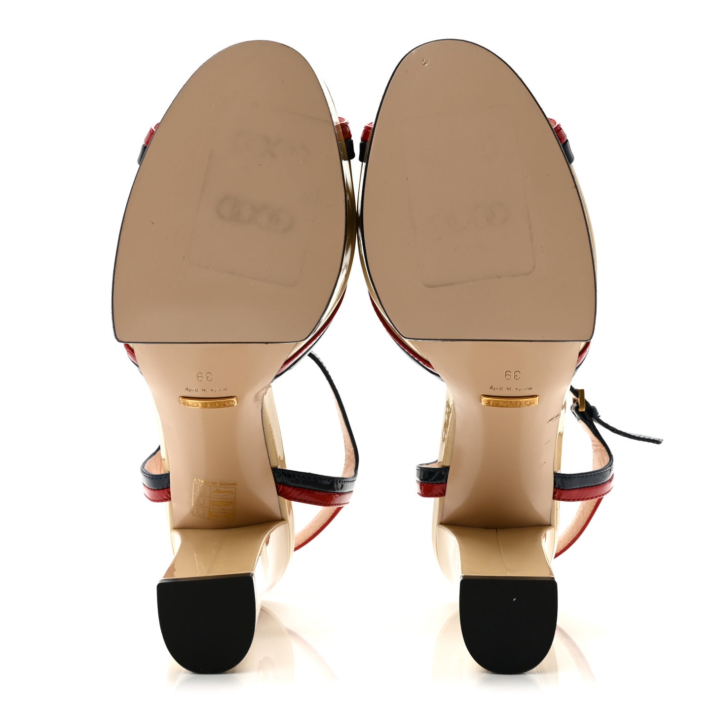 Patent Millie Platform Ankle Strap Sandals 39 Red Blue Agata Sandstorm