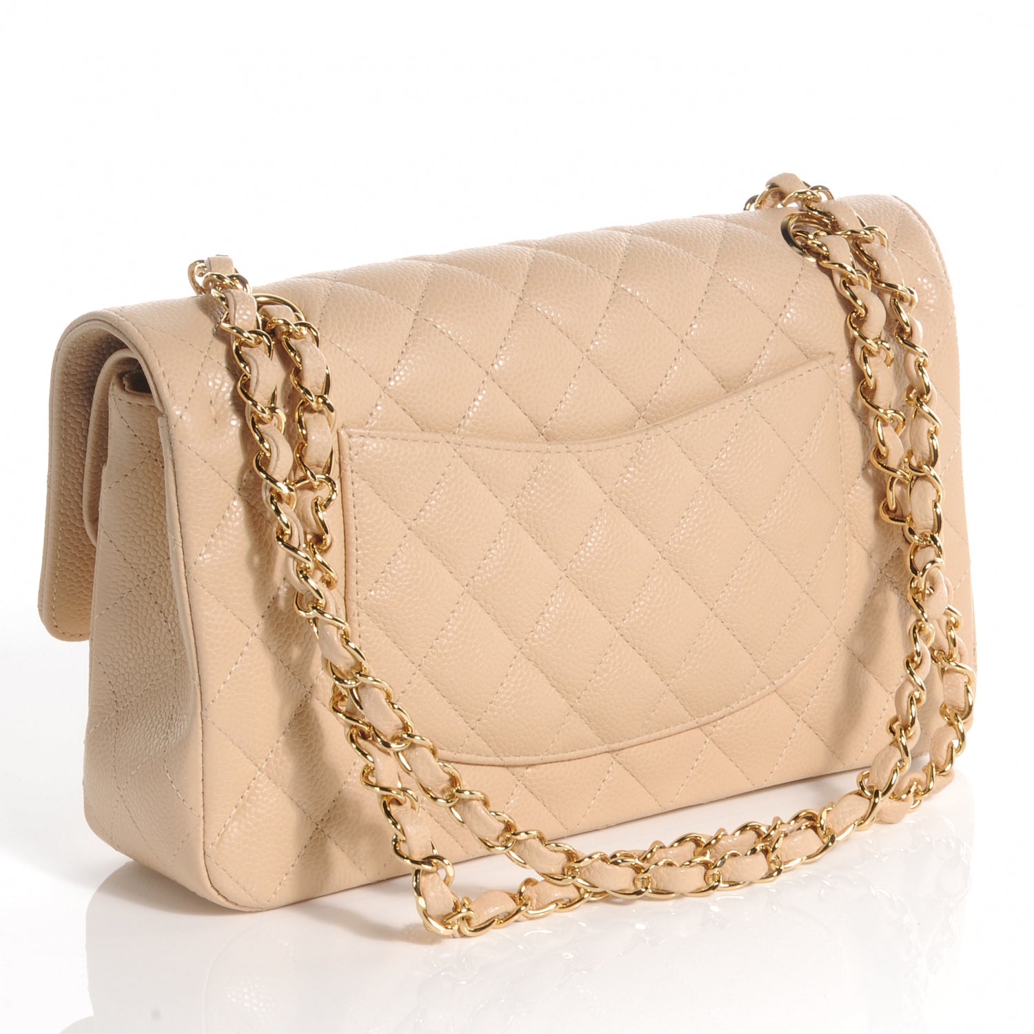 Chanel Caviar Quilted Medium Double Flap Beige 4 of 9