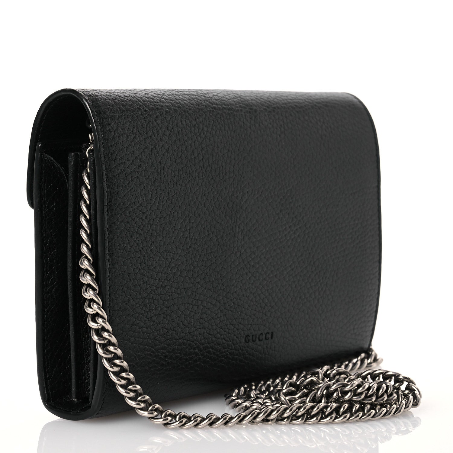 Gucci Calfskin Mini Dionysus Chain Wallet Black 3 of 17