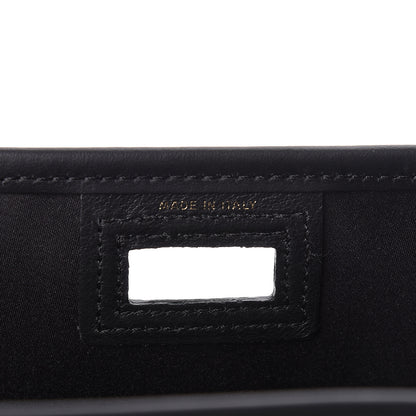 Fendi Glazed Fabric Vitello Century FF 1974 Stamp Patch Mini Peekaboo Defender Cover Mogano Panna Black 7 of 8
