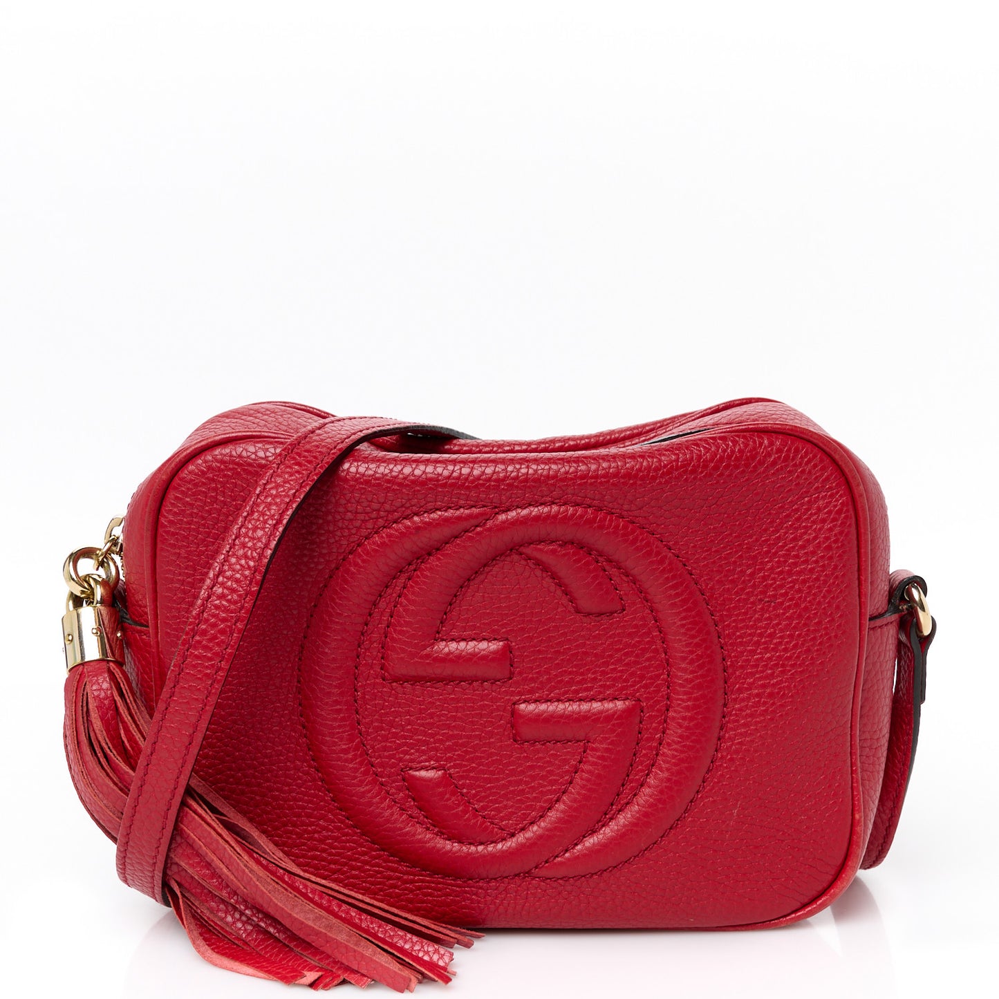 Pebbled Calfskin Small Soho Disco Bag Tabasco Red