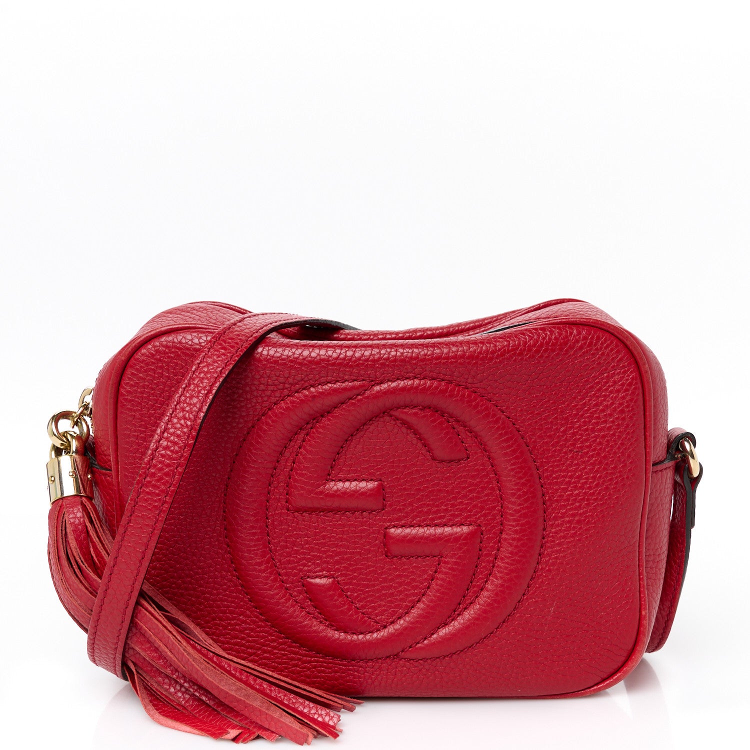Gucci Pebbled Calfskin Small Soho Disco Bag Tabasco Red 1 of 14