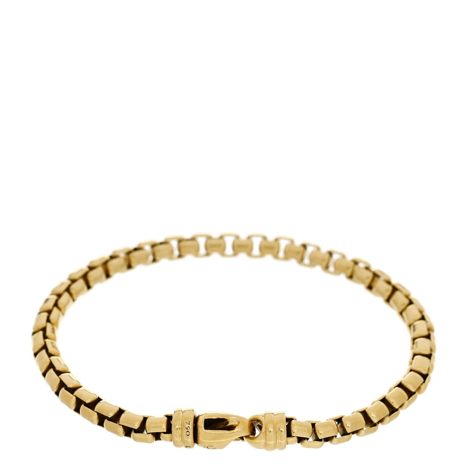 David Yurman 18K Yellow Gold 5mm Box Chain Bracelet 2 of 4