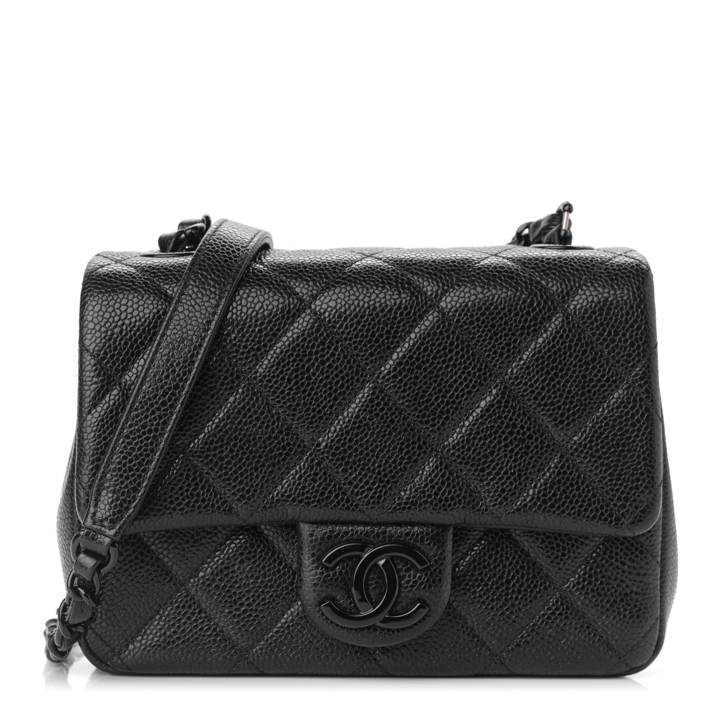 Caviar Quilted Incognito Mini Square Flap Black