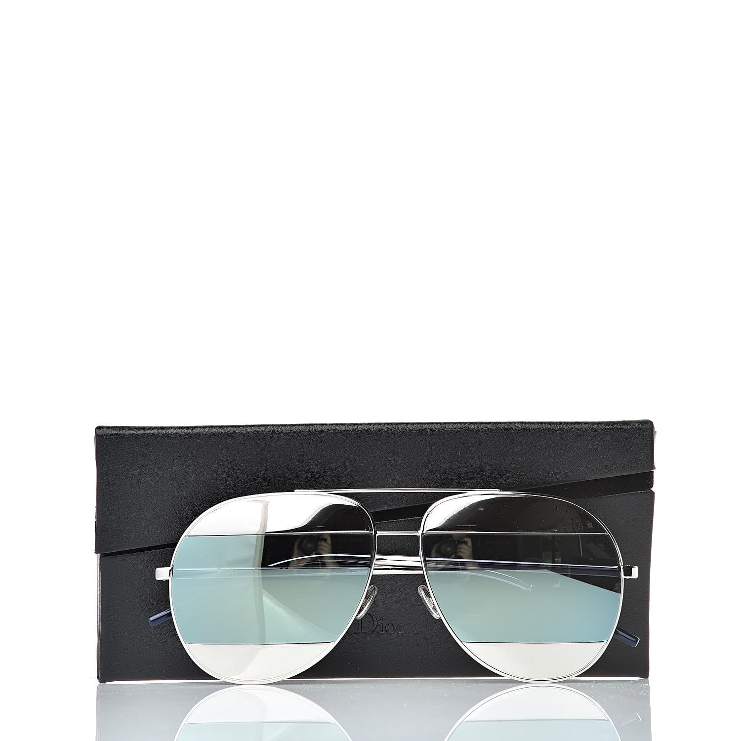 Christian Dior Split 1 Aviator Sunglasses Silver Blue 7 of 7