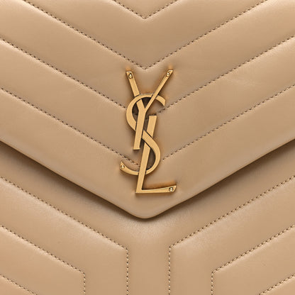 Saint Laurent Calfskin Y Quilted Monogram Medium Loulou Chain Satchel Natural Tan 7 of 10